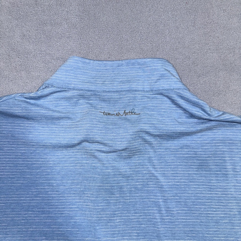 Travis Mathew Striped Performance Quarter Zip Pullover Sweater Blue Mens XXL - Picture 9 of 13
